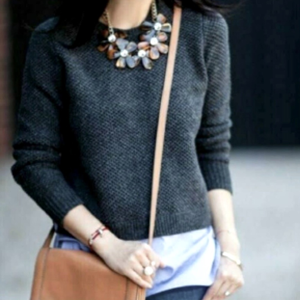 J. CREW wool/ cotton pullover sweater w/ zipper.